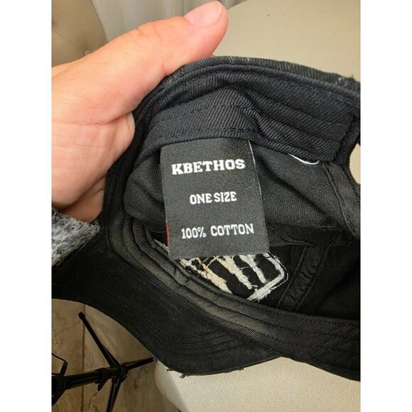 Distressed American Flag Black Hat With Thin Red Line - KBETHOS One Size 100% Co - Picture 2 of 11